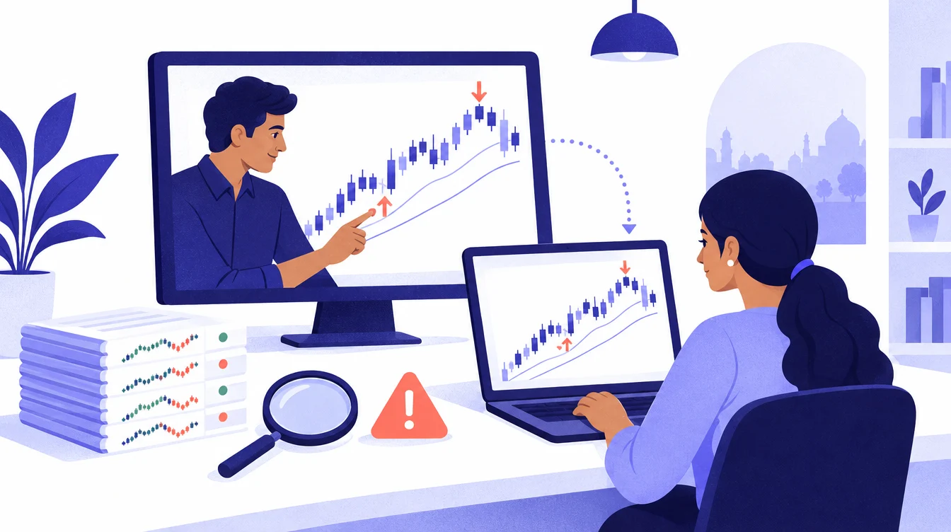 એક નવો trader જોખમો તપાસતાં તપાસતાં બીજા trader ની strategy અનુસરે છે તેનું ચિત્ર