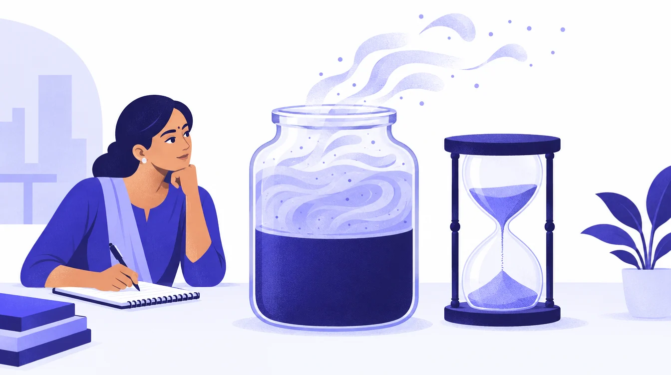 ऑप्शन प्रीमियम का चित्र: इंट्रिंसिक वैल्यू और टाइम वैल्यू, जो रेत घड़ी की तरह घटती है