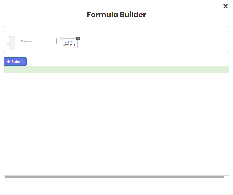ATM keyword ని రెండు స్టెప్‌ల దూరంతో వాడుతున్న Formula Builder