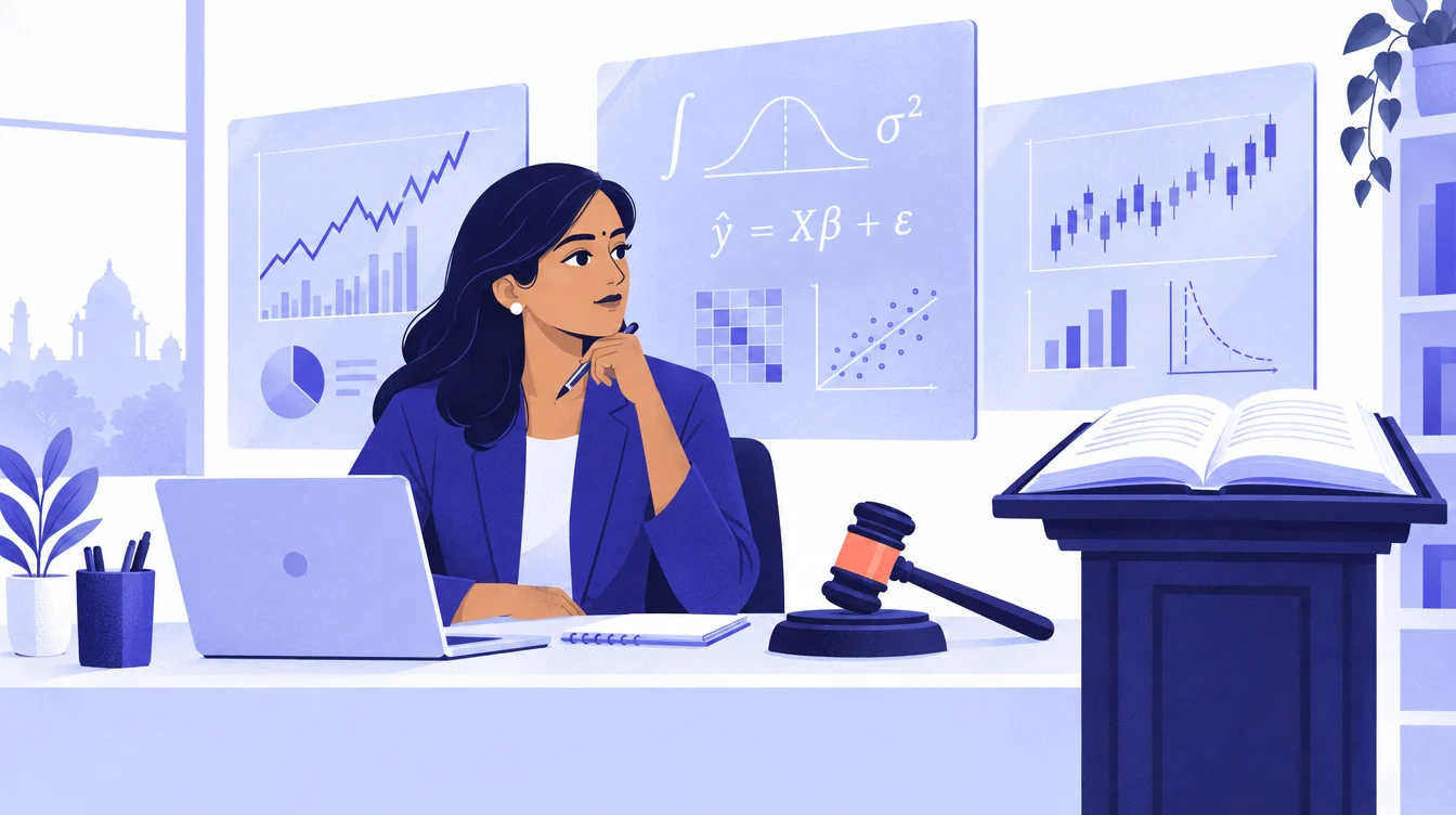 స్పష్టమైన నియమావళిలో పనిచేస్తున్న quant ట్రేడర్ ఇలస్ట్రేషన్