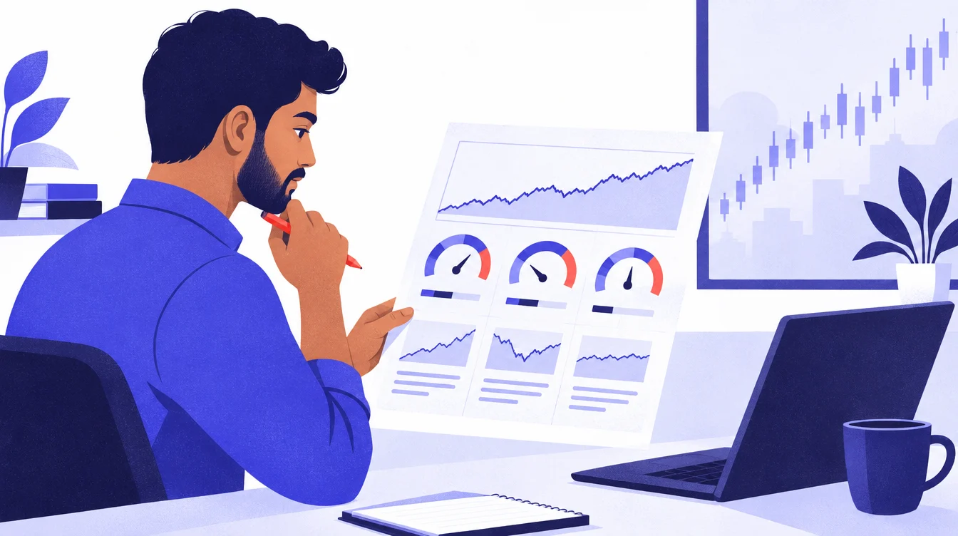 अनेक परफॉर्मन्स मीटर्सने स्ट्रॅटेजीचे मूल्यमापन करण्याचे चित्र