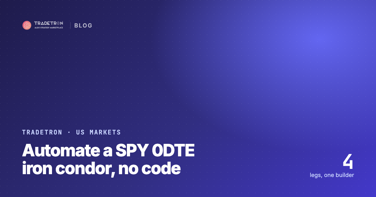 How to Automate a SPY 0DTE Iron Condor on Tradetron (No Code)