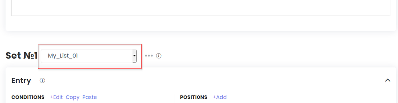 Dropdown માં નવું બનાવેલું list પસંદ કરેલું હોય એવાં set settings