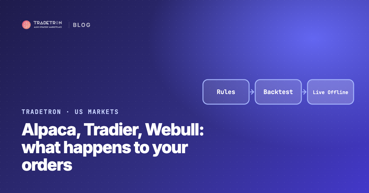 Connecting Alpaca, Tradier or Webull to Tradetron: What Happens to Your Orders