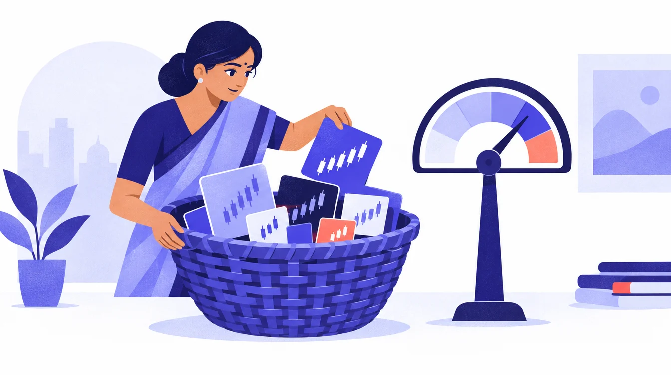 Rebalance થતી શેરની weighted basket નું ચિત્ર